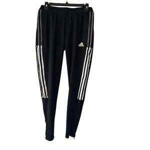 Adidas Primegreen Track Pants Black White Stripes AEROREADY Womens Small Joggers